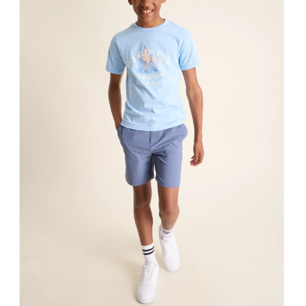 NEW CHUBBIES Boys Soft Blue The Howlin' For The Weekend Pullover T-Shirt XL